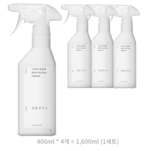 생활공작소 다목적 세정제 400ml 4개입 청소용품