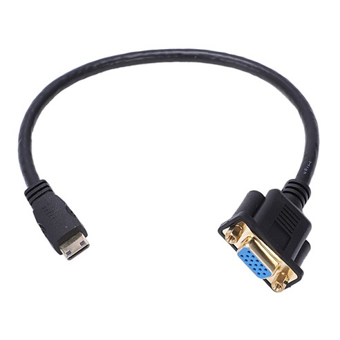 미니 HDMI ~ VGA M / F 커넥터 케이블 어댑터 변환기 0.3m 1FT, 검정, 하나