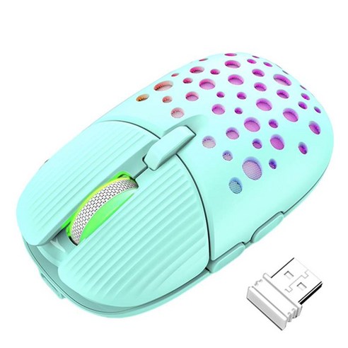 RGB Light 2.4G 무소음 휴대용 3 조정 가능한 DPI가 있는 무선 마우스, 파란색, 10.5x6.5x4cm, 플라스틱
