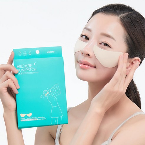 위케어 썬패치 8회분 UV 자외선차단패치 눈밑 썬패치 골프패치 햇빛차단용 등산 야외활동, 4개