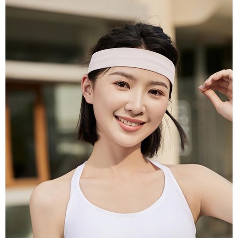 루멜릭 스포츠 헤어밴드 (실리콘있음), 일자무늬-연핑크, 1개