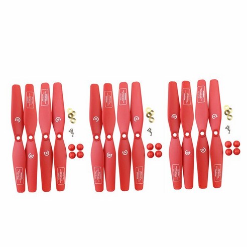 드론 날개 EBOYU RC 쿼드콥터 SJRC S20W S30W T18 H301S T25 HS110D HS110G HS120D 용 12 개, 2.빨간