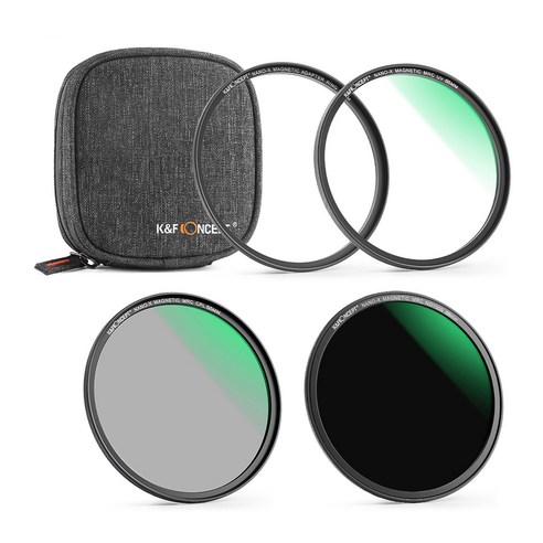 K&F CONCEPT 마그네틱 필터 3종세트 (UV 필터 + CPL 필터 + ND1000 필터), 58mm