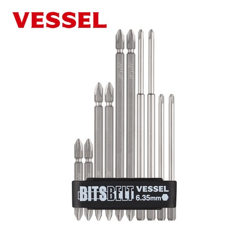 베셀 VESSEL BW-217 도금비트날세트 10개입 엑스트라 실버 비트 드라이버비트, 베셀 BW-310