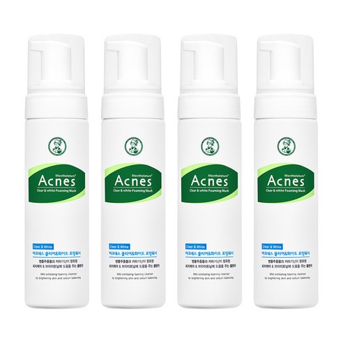 아크네스 클리어 앤 화이트 포밍워시 클렌징 폼 150ml, 4개