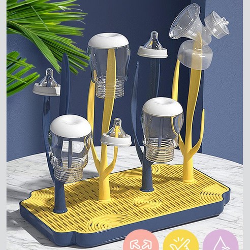 휴대용 물빠짐 젖병 거치대 정리대 꽂이 말리기 선물, 상품선택, 리브리움 젖병건조대 블루