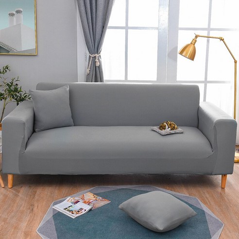 솔리드 컬러 소파 커버 코너 Chaise Longue 소파 Slipcovers 애완 동물을위한 탄성 소파 수호자 L 모양 의자 안락 의자 커버, 1pc 90-140cm, 02