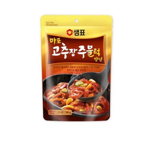 샘표 마포 고추장주물럭 양념, 180g, 2개 샘표고추장 Best Top5