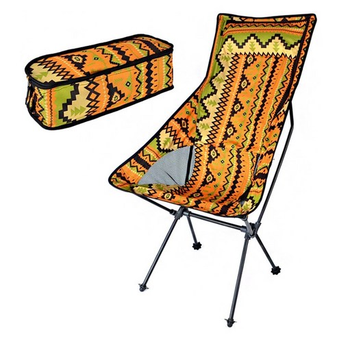 소소일상 경량 백패킹 감성 접이식 캠핑 의자, 1개, 접이식캠핑의자/ 오버 롱(대형)/ 옐로우