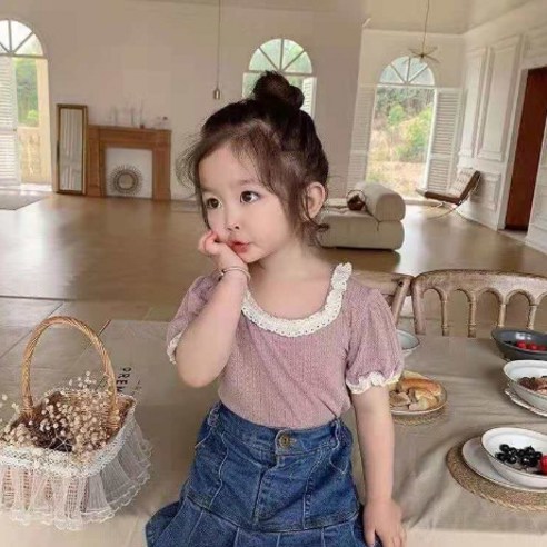 앨리홈 복고레이스반팔티셔츠