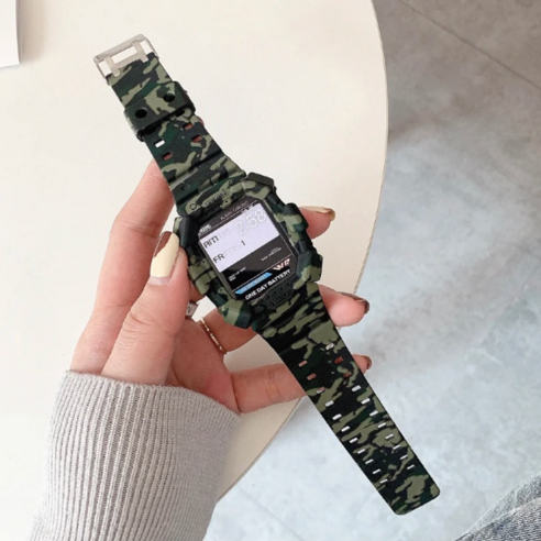 리니팜 애플워치 풀커버 카모 스트랩 세트, 38mm, 01애쉬그레이