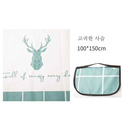 DFMWI.피크닉 매트.Picnic mat.--야외 피크닉 매트 방수 방습 매트 봄나들이 매트 옥스포드 야취 매트 캠핑평 매트, 사슴헤드(작은)100*150Cm