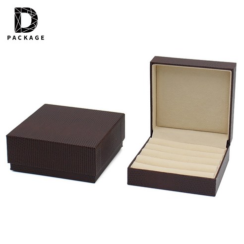 10x10cm 정사각 주얼리 보석함 악세사리 보관함, 1개, 리저드(브라운)