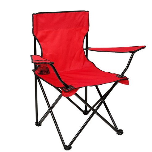 요모조모 3753 휴대용 등받이 캠핑 접이식 의자, Free, 레드, 1개