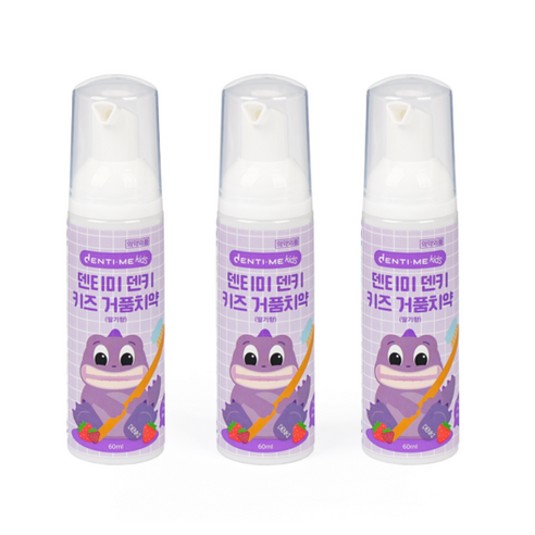 덴티미덴키키즈거품치약, 60ml, 3개
