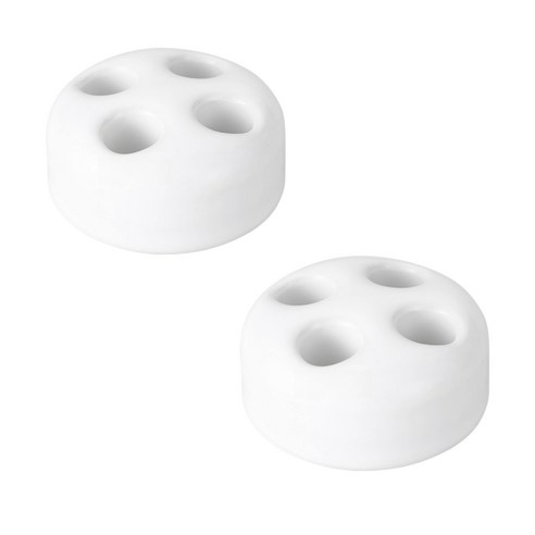 아르앤유 4구 세라믹 다용도 칫솔꽂이, 화이트, 2개
