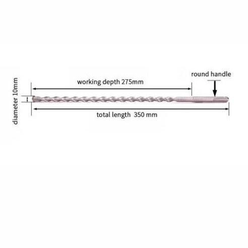 DARAM Meikela 긴 석조 드릴 비트 SDS 플러스 생크 전기 해머용 텅스텐 카바이드 크로스 팁 직경 8 35mm 350mm 500mm, 30) Round12x500, 1개