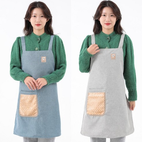 미미캐츠 메이디 생활방수 앞치마 2p, 블루+그레이, 1개