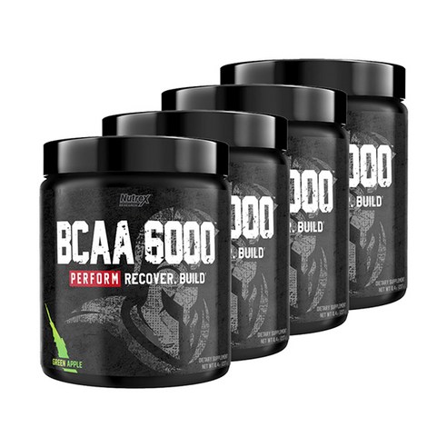 뉴트렉스리서치 BCAA 6000 퍼폼 리커버 빌드 그린 애플 맛, 4개, 237g