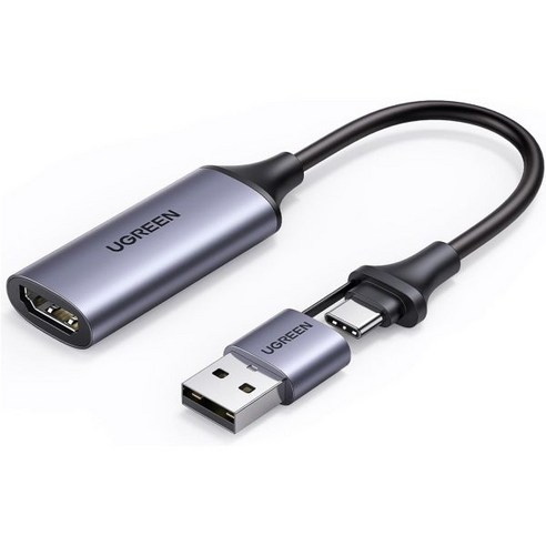 UGREEN 비디오 캡처 카드 4K HDMI to USB-A/USB-C Full HD 1080P USB 2.0 게임 스트리밍 티칭 컨퍼런스를 위한 및 오디오 녹음 364588