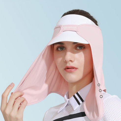 후드형햇빛가리개 얼굴햇빛가리개 쿨마스크, 핑크