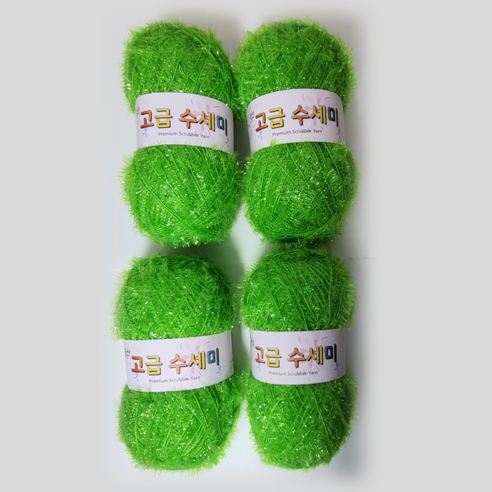 울클럽 별꽃수세미 만들기 DIY 고급수세미실 80g 4볼세트 (총 320g), 102연두, 1개