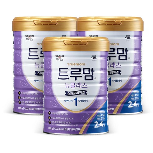후디스 트루맘 뉴클래스 슈퍼프리미엄 800g 1단계(~6개월) 3개 구매시 1개 무료! 산양분유액상 후디스 트루맘 뉴클래스 슈퍼프리미엄 800g 1단계(~6개월) 3개 구매시 1개 무료! 산양분유액상