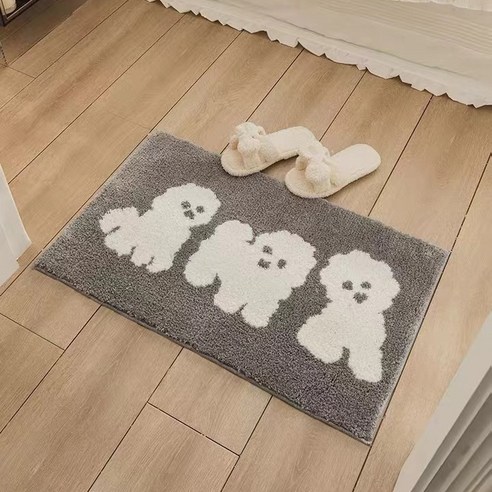 오비안 뽀송 현관 화장실 러그 인테리어 발매트, 강아지