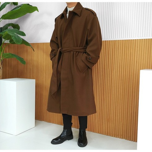 로니제이 남자 핸드메이드 오버핏 발마칸 코트 울 로브 코트 (3color)