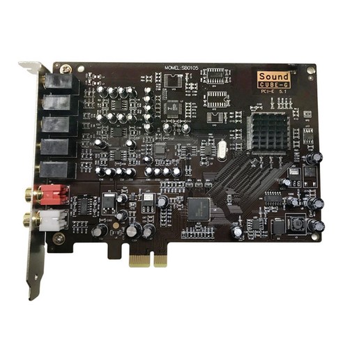 Xzante PCI-E 컴퓨터 내장 사운드 카드 5.1 채널 소형 SB0105 DSP 노래 방송 홈 블랙, 검은 색
