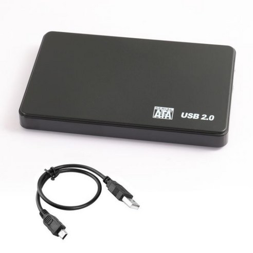 외장하드2테라 외장하드4테라 하드 디스크 박스 USB C 3.0 c타입 2.5 인치 HDD SSD 쉘 SATA 외장 인클로저, 01 USB 2.0 HDD Case, 한개옵션1  Best 5