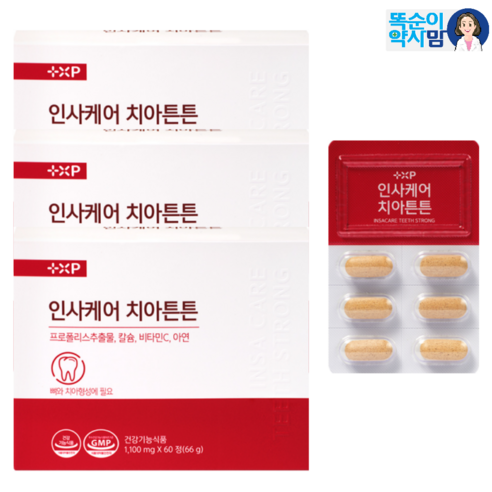 [그린헬스] 약국정품 고함량 프로폴리스 흡수율 높은 코랄칼슘 잇몸영양제 인사케어 치아튼튼, 1개, 180정