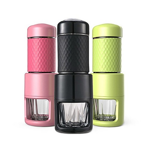 호환 커피머신 이탈리아 미니 수동 캡슐 커피 머신 가정용 휴대용 방법 압력 컵 우유 거품, 02 green