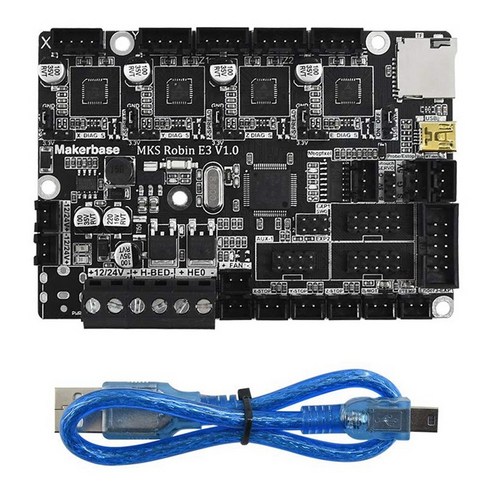 Retemporel MKS Robin E3 Creality CR10 Ender-3 용 UART 사일런트 보드 2.0이있는 E3 32 비트, 검정, 검정