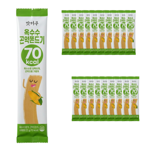 맛더쿠 옥수수 곤약쫀드기 70kcal, 20개, 22g