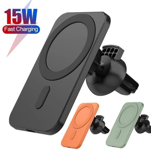 Cinzela iPhone Samsung 휴대폰 홀더 스탠드용 15W 마그네틱 무선 자동차 충전기, 검은 색