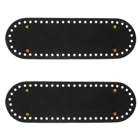 소꼬발 가방바닥 타원형 2호 26 x 8 cm, 2개, 블랙