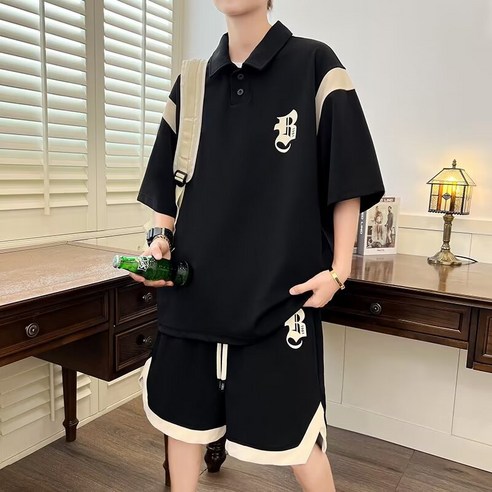 비나비 빅사이즈 여름 남성 반팔티 반바지세트 5XL~8XL