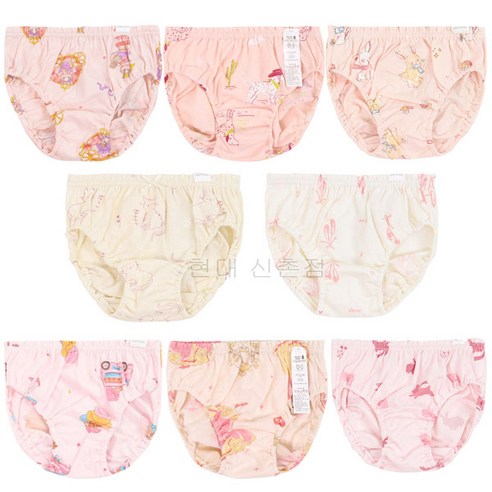 사랑스러운 우리 아이를 위한 부드러운 선물, 오가닉맘 여아 삼각팬티 8종 세트 오가닉맘팬티