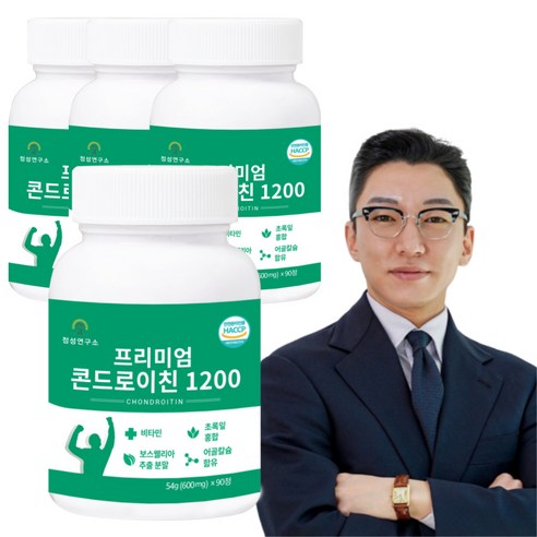 콘드로이친 1200 식약처 인증 54000mg (600mg x 90정) 상어연골 콘드라이친 분말 가루, 56g, 3+1통 (6개월분), 4개