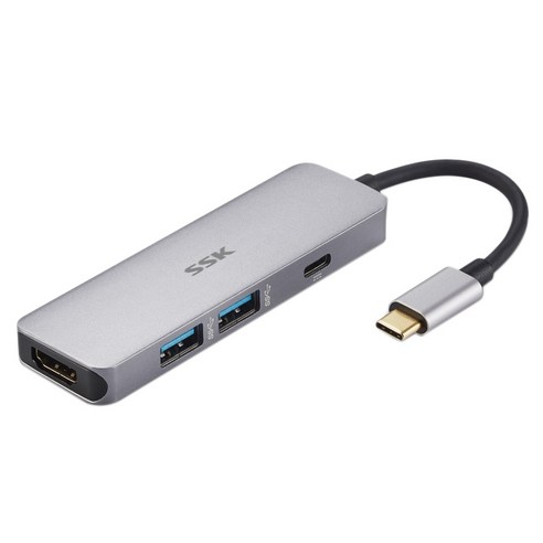 SSK 타입 C 다기능 도킹 스테이션 HDMI 호환 + USB3.0 + PD 지원 : 윈도우 맥 OS 리눅스 Android4.0, 보여진 바와 같이, 하나