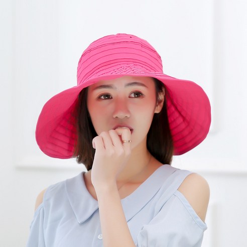 DFMEI 썬캡 여모자 여름공수 챙 선캡 접이식 여행 비치 등산 모자 선캡입니다., DFMEI 붉은색