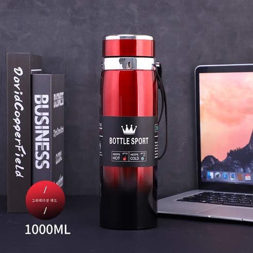ZZJJC 대용량 탱크 316 스테인리스 텀블러 아웃도어 스포츠 주전자 비즈니스 기프트 컵, 600ml, 점변홍