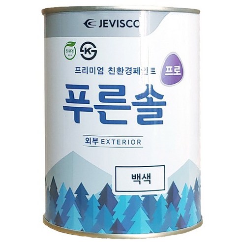 제비스코 푸른솔 수성페인트 외부 백색 1L, 1000ml