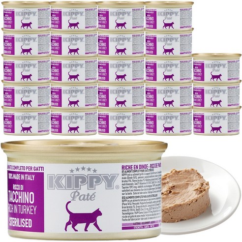 키피 그레인프리 무스 파테 고양이 습식사료, 24개, 85g, 칠면조