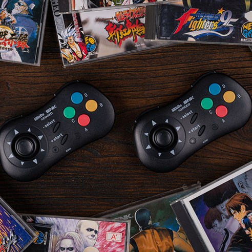 [chengyi] 8BitDo 네오지오 NEOGEO mini 유무선 2.4G 블루투스 컨트롤러 게임패드 SNK 에디션 300mah배터리, 블랙1개, 1개