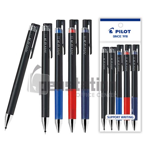 파이롯트 쥬스업 0.3mm/0.4mm/0.5mm볼펜 5개 세트, 0.4mm블랙2개+블루1개+레드1개+블루블랙1개