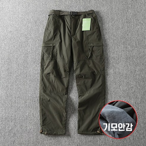 차쿠 남성 봄 가을 겨울 기모바지 작업복 방한바지 낚시 캠핑 등산 바지 스트랩 팬츠