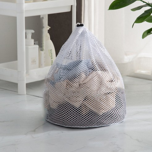 3 크기 Drawstring 세탁 가방 Foldable 보호 그물 필터 속옷 브래지어 양말 속옷 세탁 세탁 케어 액세서리, 40X50cm_Coarse mesh