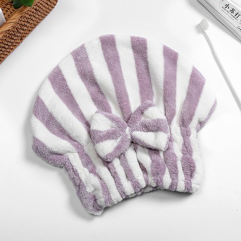 나비 매듭 양이온 인쇄 건조 캡 극세사 빨리 드라이 고급형, 25*21CM 양이온 2.5 매듭 모자, 보라색
